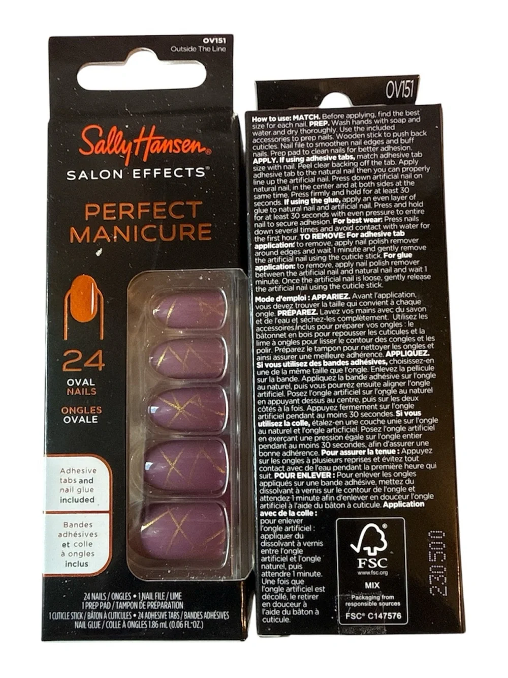 2 SETS of Sally Hanson Salon Effect Perfect Manicure “Outside The Line” (OV151